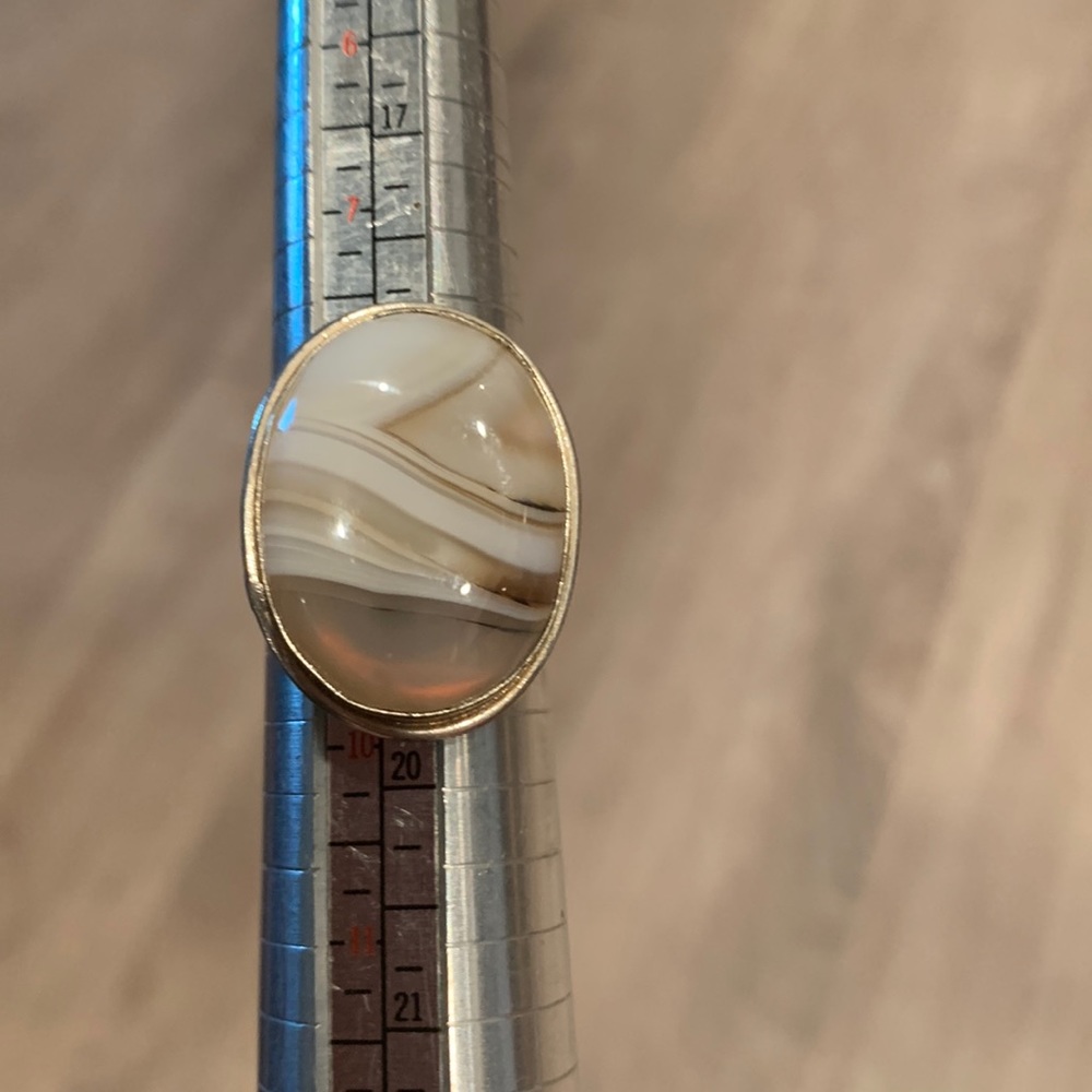 VERY NICE STRIPE AGATE RING